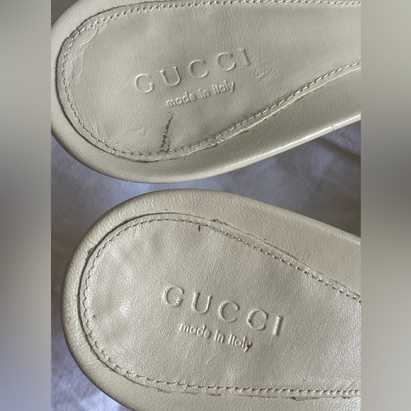 Vintage GUCCI Guccissima LOGO kitten heel open toe horsebit mules Size 8.5 - Picture 7 of 16